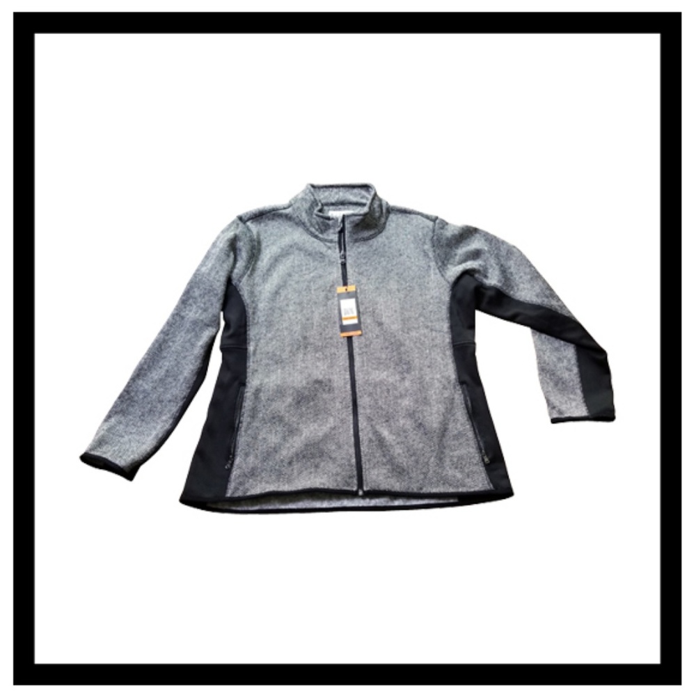 Andrew Marc Performance Zip Jacket XXL BLACK WHITE